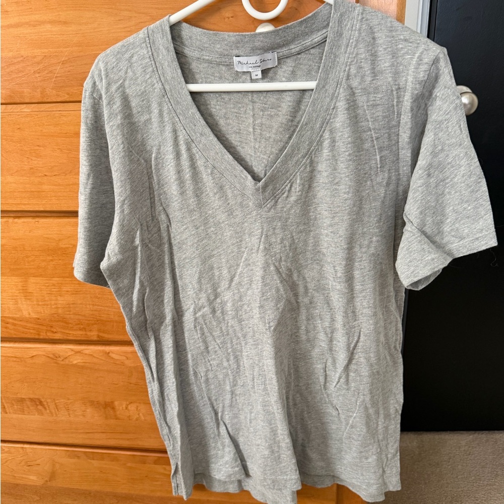 Michael stars Gray V-Neck Tunic top